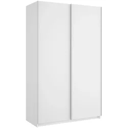 Dmora Kleiderschrank Annapurna, Garderobe für Schlafzimmer, Kleiderschrank mit 2 Schiebetüren, 120x65h204 cm, Weiß