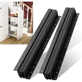 NECILO 600 mm Schwerlastauszug Schubladenschienen mit Bodenhalterung, 3 Falten Vollauszug, Kugellager, Versteckte Gleitschienen für Treppen, Schwarz, 106 KG Tragkraft, 1 Paar