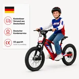 Kinder Elektro-Crossbike 18 Zoll 36V, Not-Aus, Vollfederung, Hydraulikbremsen