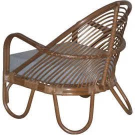 Hofmann Living And More Loungesessel Handgeflochten 1 Stk. 70 x 80 x 90 cm Braun mit Kissen