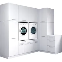 laundreezy Mehrzweckschrank-Set 253 x 238 x 68 cm Weiß