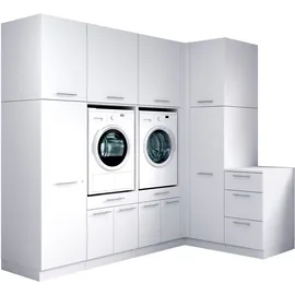 laundreezy Mehrzweckschrank-Set 253 x 238 x 68 cm Weiß