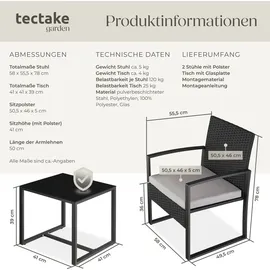Tectake tectake® Rattan Sitzgruppe Granada für 2 Personen
