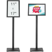 Vevor Informationsständer mit Metallsockel 420 x 297 mm Infoständer Verstellbarer Blickwinkel per Drehknopf Posterständer, Robuster Bodenstehender Schilderhalter Aufsteller für Displays, Werbung
