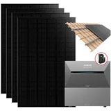 Anker Balkonkraftwerk Solix 1760W Photovoltaikanlage Komplettset mit Solarbank E2700 3 Pro, Monokristallin, (Set, 4*440W Solarmodule + Anker Solarbank 3 Pro + ohne/mit Halterung), mit Smart Zähler, IP65, Plug und Play schwarz