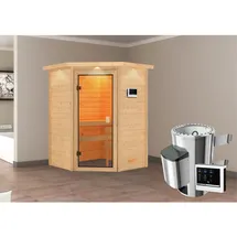 Karibu Antonia inkl. 3,6 kW Plug&Play Ofen inkl. Steuergerät Easy + Dachkranz