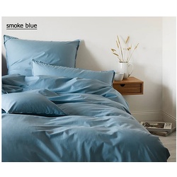 Elegante Bettwäsche Crisp - 155x220 cm + 80x80 cm	smoke blue