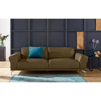 W.Schillig 2,5-Sitzer W.SCHILLIG "montanaa", grün (camouflage z69), B:232cm H:78cm T:94cm, Sofas, mit Metallfüßen in Chrom glänzend, Breite 232 cm