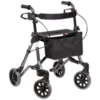 Dietz Rehab TAiMA M-ECO Leichtgewicht Rollator grau mit Rückengurt und Tasche