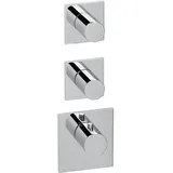 Herzbach Logic XL Duschthermostat eckig für 2 Verbraucher Chrom, 11.522015.1.01