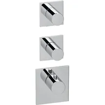 Herzbach Logic XL Duschthermostat eckig für 2 Verbraucher Chrom, 11.522015.1.01