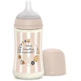 Suavinex Suavinex, 270 ml Babyflasche, SX Pro Silikon-Sauger, Antikolik-Ventil. Flasche mit mittlerem Fluss-Sauger (M). Babys +0 Monate. Wonderland, Rosa
