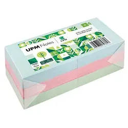 UPM Notes Pastellmix Haftnotizen doppelte Haftung farbsortiert 12 Blöcke