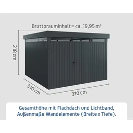 Hörmann Gerätehaus Euroline EFD14 3,10 x 3,10 m Anthrazit