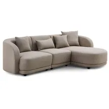 Livora Eckcouch Polyester 2-Sitzer Beige
