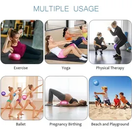 luxuskollektion Gymnastikball 25cm Soft Yoga Ball mit Strohhalm Blau