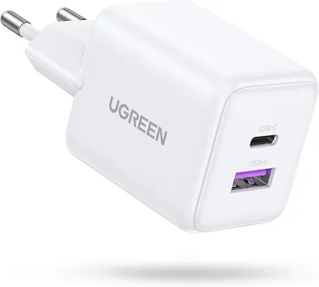 UGREEN 30W GaN Schnellladegerät 1C1A Weiß, kompatibel mit iPhone 17/16/15, Pixel 9, Galaxy S24/S23, Tab A8/S8 usw.