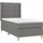 vidaXL Boxspringbett mit Matratze & LED Dunkelgrau 100x200 cm Stoff
