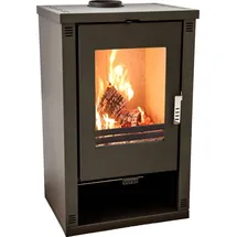 DanDiBo Ambiente Verso Theia Kaminofen Stahl Schwarz/Abdeckplatte Glas