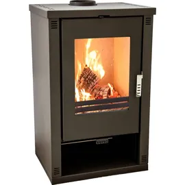 DanDiBo Ambiente Verso Theia Kaminofen Stahl Schwarz/Abdeckplatte Glas