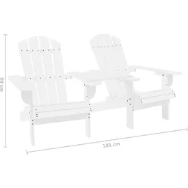 vidaXL Adirondack-Gartenbank 119,5 x 85,5 x 89,5 cm weiß