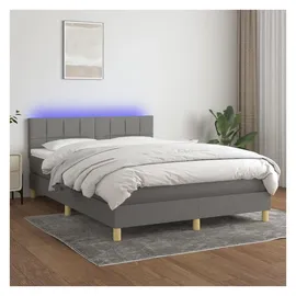 vidaXL Boxspringbett 140 x 200 cm Dunkelgrau