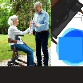 Kesser Leichtgewicht Rollator faltbar mit Sitz Braun