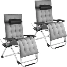 Tectake tectake® Sonnenliege klappbar, stufenlos verstellbar 2er Set