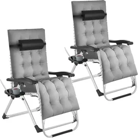 Tectake tectake® Sonnenliege klappbar, stufenlos verstellbar 2er Set