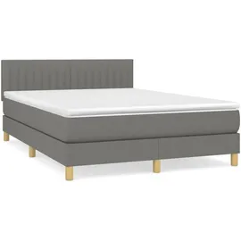 vidaXL Boxspringbett 140 x 200 cm H2 Grau