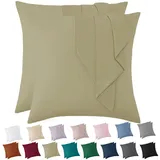 Vielit Kissenbezug 80x80 Sage Grün Weich Kopfkissenbezug 80x80 2er Set Mikrofaser Kissenbezüge 80x80 Pillowcase Deko Kissenhülle Für Kissen 80x80 Öko-Zertifikat Resistent Hypoallergen