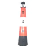J.W. Großer Leuchtturm aus Metall mit Solarfunktion H:150 cm, Gartendekoration