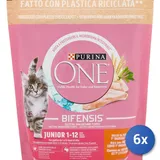 6x Purina One Katze Umschlag 800 Gramm Junior Huhn Und Getreide Made IN Italy