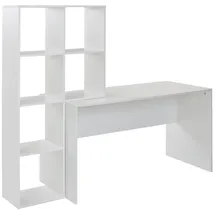 KADIMA DESIGN Großer Schreibtisch mit Regal, Puristisches Design,