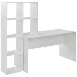 KADIMA DESIGN Großer Schreibtisch mit Regal, Puristisches Design,