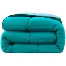 Wometo Steppbett Wende-Design ca. 135x200 cm – türkis & hellblau – buntes Ganzjahres Steppbett (Sommer und Winter) I farbig und ohne extra Bezug verwendbar I Oeko-Tex®, Schlaftextilien, Bettdecken, 4 Jahreszeiten Bettdecken