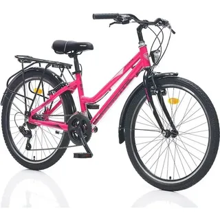 Toys Store 24 Zoll Alu Fahrrad Cityrad 24 Mädchen Rad 21G 38cm STVO