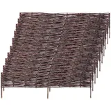 Kadax Palisade aus Weide, Natürlicher Weidenzaun, 1 Stück, 120x30cm - KADAX