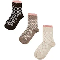 ESPRIT Damen Socken Norwegian 3-Pack Nachhaltige Biologische Baumwolle gemustert 3 Paar, Mehrfarbig (Sortiment 0060), 36-41 - 36-41