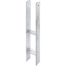 GAH Alberts H-Pfostenträger 12 x 80 cm Silber/Stahl