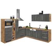 Kochstation Winkelküche »KS-Samos«, ohne E-Geräte, Stellbreite 260 x 270 cm grau
