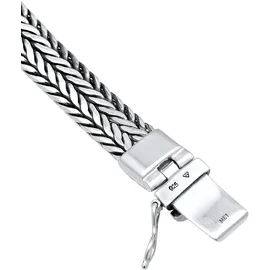 KUZZOI Zopfgliederarmband Herren Silber 21 cm
