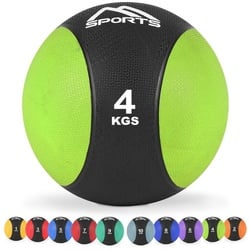 MSports® Medizinball Medizinball 1 – 10 kg – inkl. Übungsposter grün