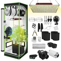 Daromigo Growzelt Komplettset 60x60x140cm mit Dimmbarer LED Grow Lampe, Pflanzenzelt, Inkl. 4" Aktivkohlefilter, Ruhigem Lüfter & Rohrventilator, für Hydroponik Indoor Anbau