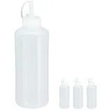 Relaxdays 8 x Quetschflasche, 1000 ml, für Saucen, Spritzflasche zum Befüllen, Squeeze Flasche, Kunststoff, klar