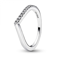 Pandora Timeless Wishbone Halb Funkelnder in Sterling-Silber mit Cubic Zirkonia Timeless Collection, Größe 56,