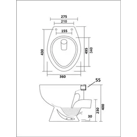Sanicomfort Stand-WC beige spülrandlos, Abgang, waagrecht, Tiefspüler – Beige