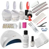 sun garden nail Sun Garden Nails Nail Design Set Gel Technik Starterset inkl.Lichthärtungsgerät mit Fiberglasgel 1-Phasengel und Nailart Zubehör Einsteigerset - UV Gel Kit