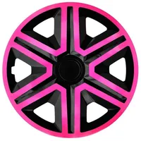 NRM Radkappe ACTION 14 Zoll in Pink/Schwarz, 14 in Zoll, (4-St) Radzierblenden für Stahlfelgen Zweifarbige Radkappen Satz 4er Set 14" rosa|schwarz