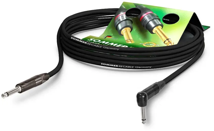 SOMMER CABLE Klinkenkabel 6,3 mono 1x 90° 3m sw Neutrik